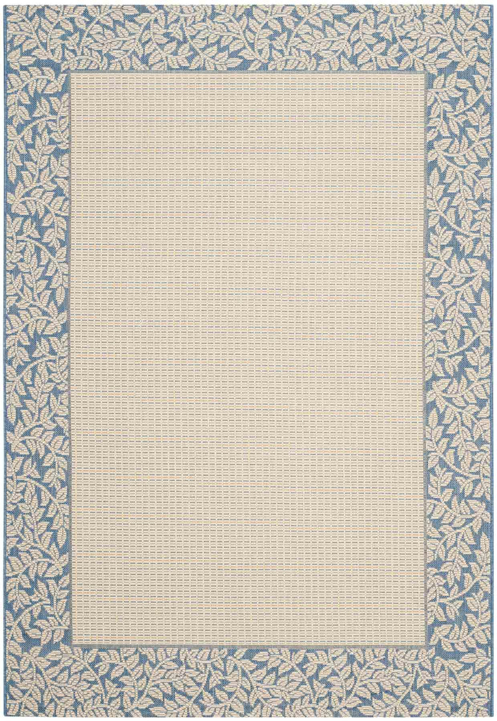 Safavieh Courtyard Power Loomed Latex Backing Rugs In Natural / Blue