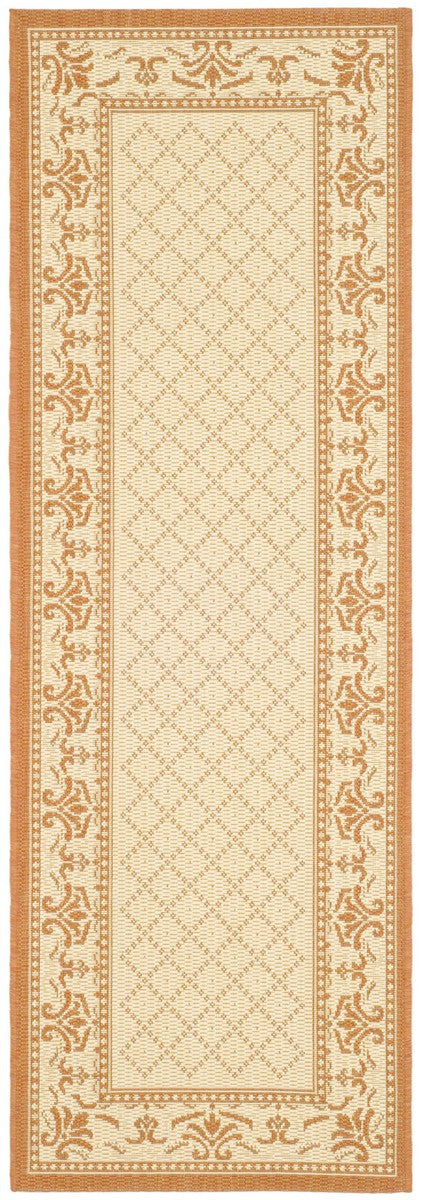 Safavieh Courtyard Power Loomed Latex Backing Rugs In Natural / Terra