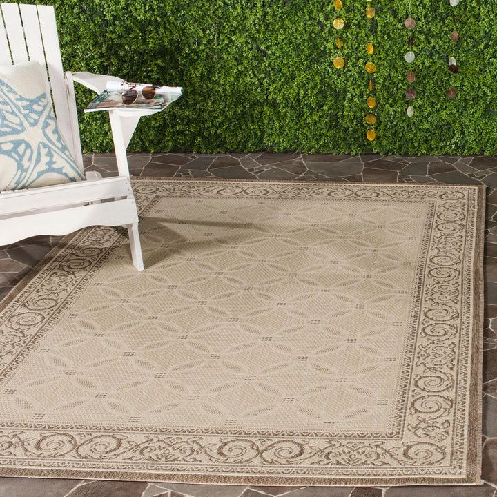 Safavieh Courtyard Power Loomed Latex Backing Rugs In Natural / Brown