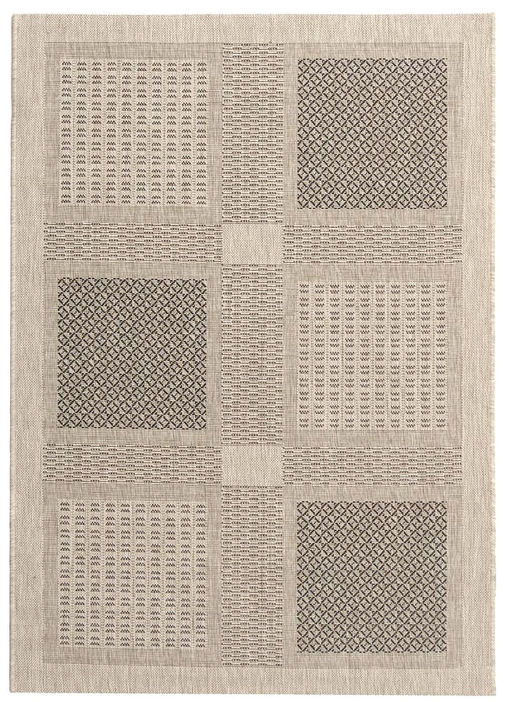 Safavieh Courtyard Power Loomed Latex Backing Rugs In Sand / Black