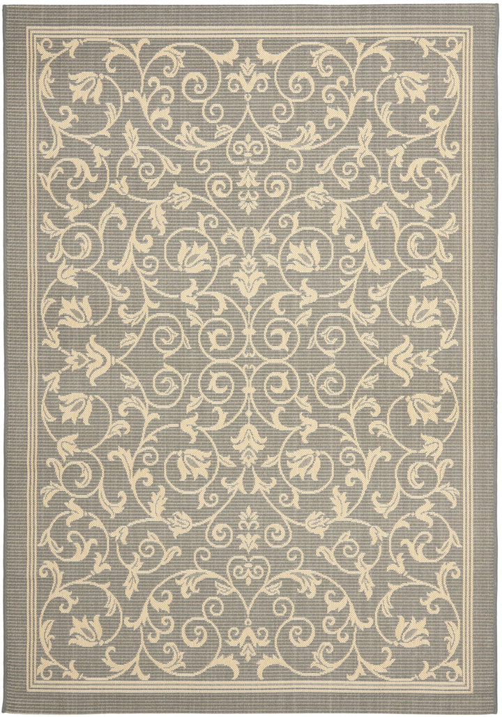 Safavieh Courtyard Power Loomed Latex Backing Rugs In Grey / Natural