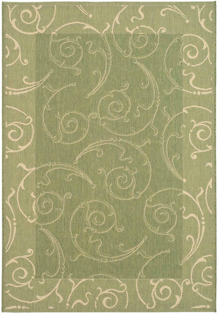 Safavieh Courtyard Power Loomed Latex Backing Rugs In Olive / Natural