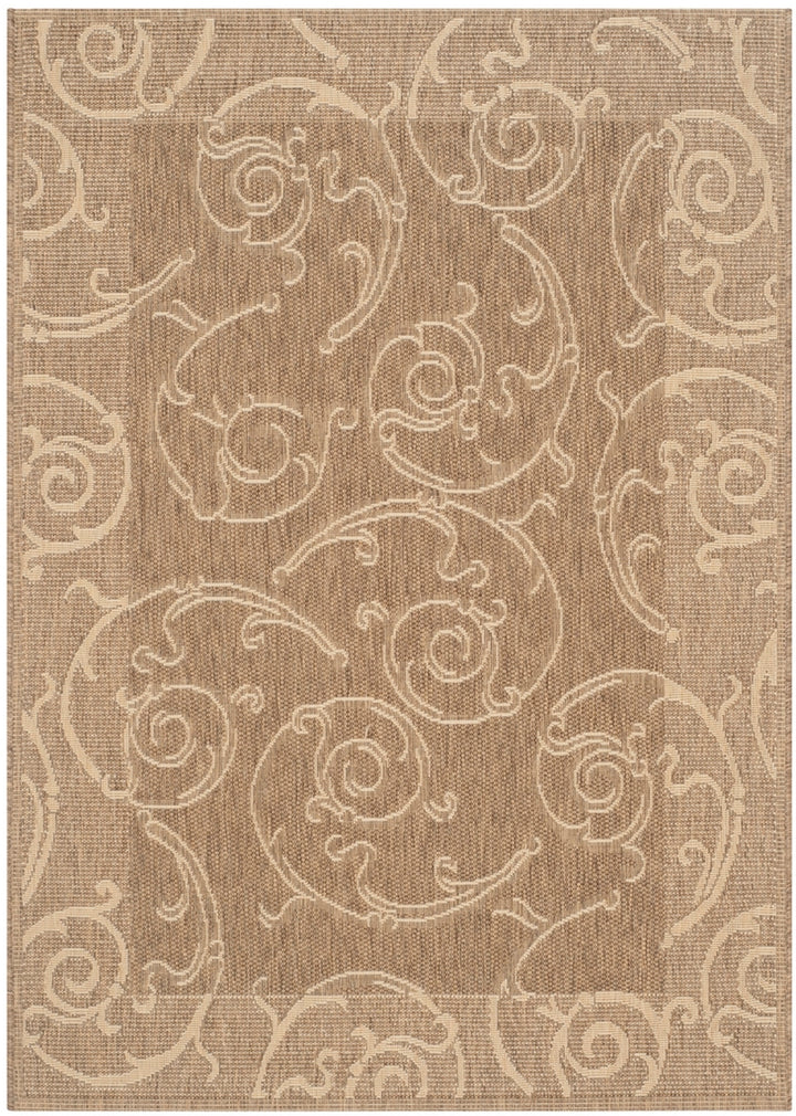 Safavieh Courtyard Power Loomed Latex Backing Rugs In Brown / Natural