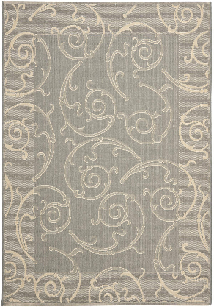 Safavieh Courtyard Power Loomed Latex Backing Rugs In Grey / Natural