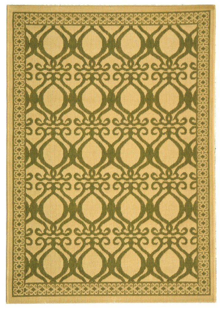 Safavieh Courtyard Power Loomed Latex Backing Rugs In Natural / Olive