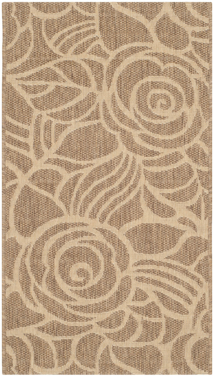 Safavieh Courtyard Power Loomed Latex Backing Rugs In Coffee / Sand