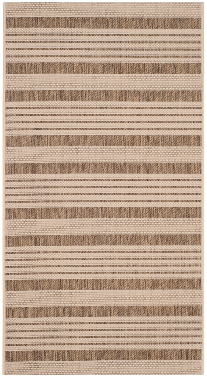 Safavieh Courtyard Power Loomed Latex Backing Rugs In Brown / Bone