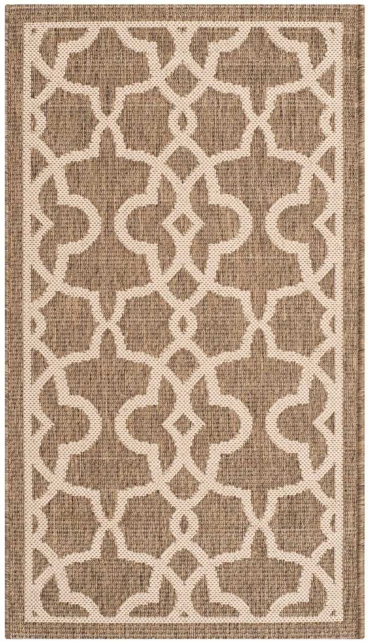 Safavieh Courtyard Power Loomed Latex Backing Rugs In Mocha / Beige