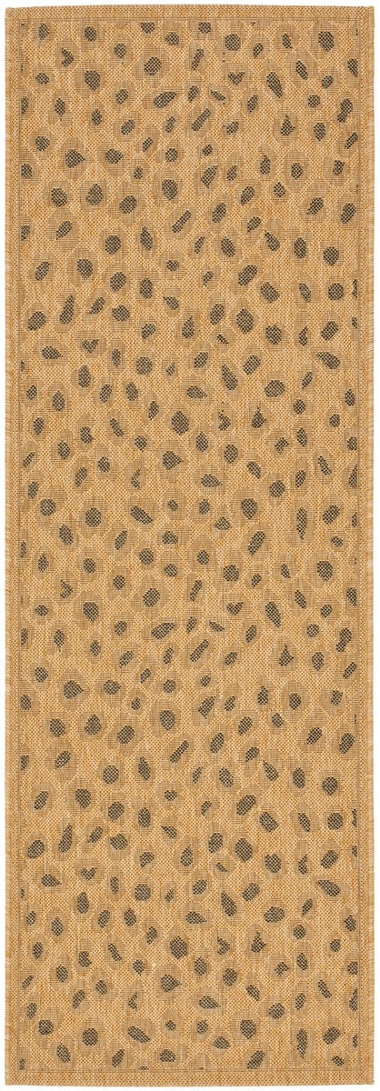 Safavieh Courtyard Power Loomed Latex Backing Rugs In Natural / Gold