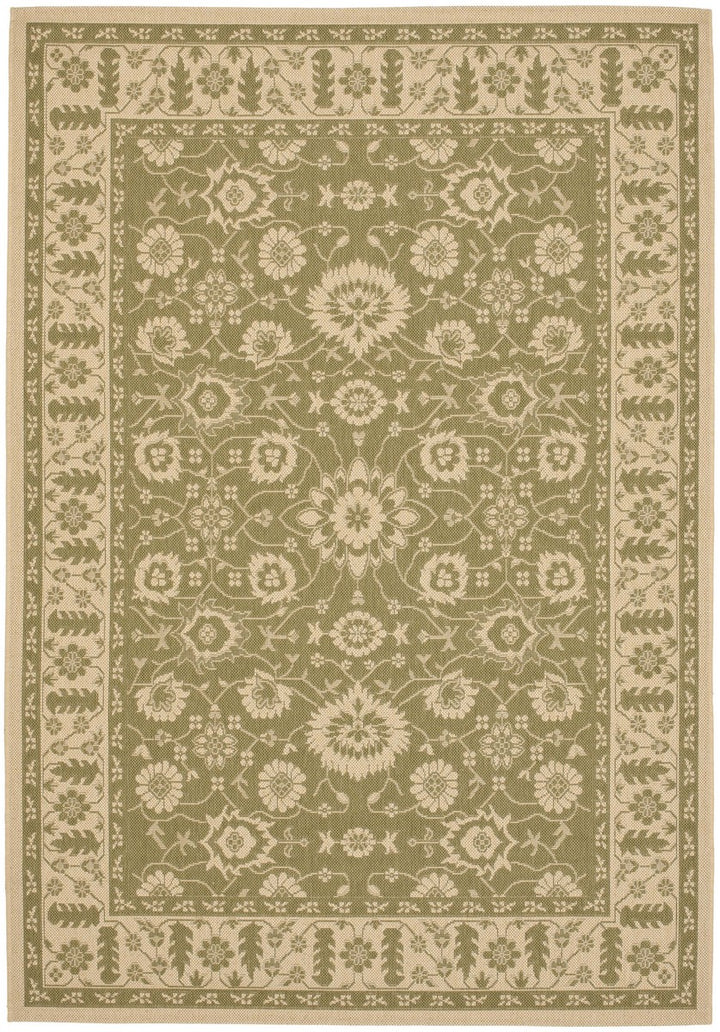 Safavieh Courtyard Power Loomed Latex Backing Rugs In Green / Creme