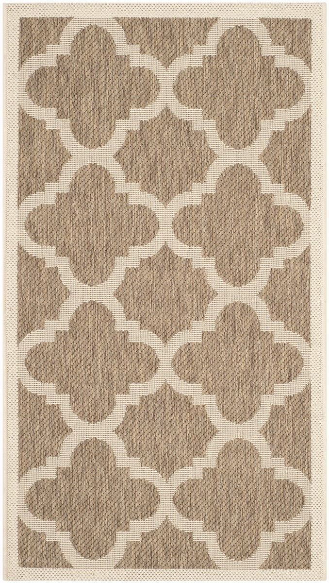 Safavieh Courtyard Power Loomed Latex Backing Rugs In Brown