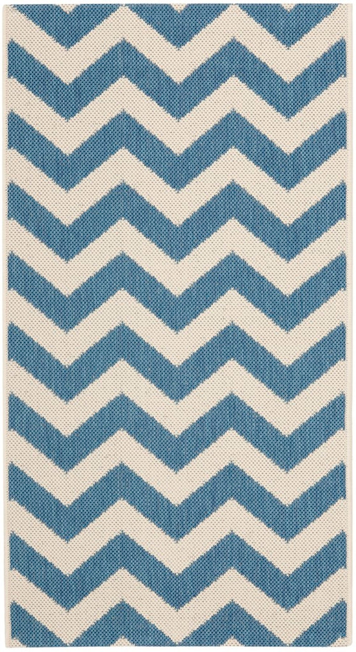 Safavieh Courtyard Power Loomed Latex Backing Rugs In Blue / Beige