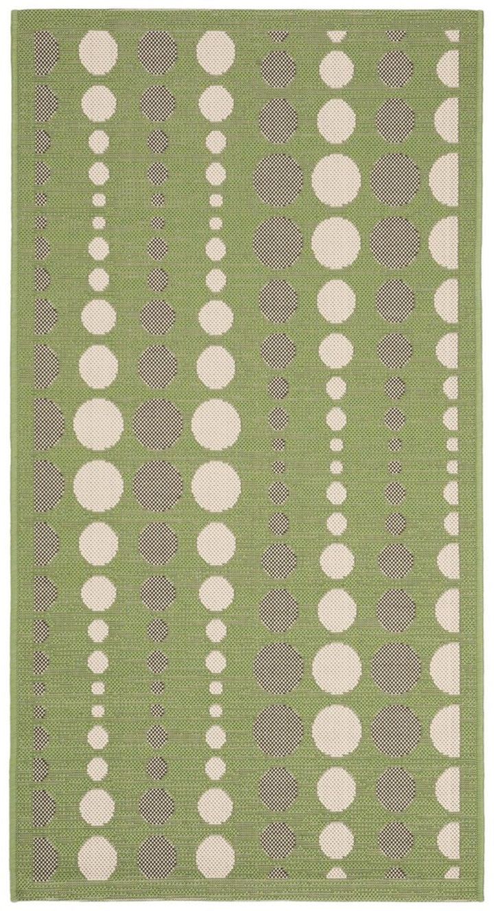 Safavieh Courtyard Power Loomed Latex Backing Rugs In Green / Creme