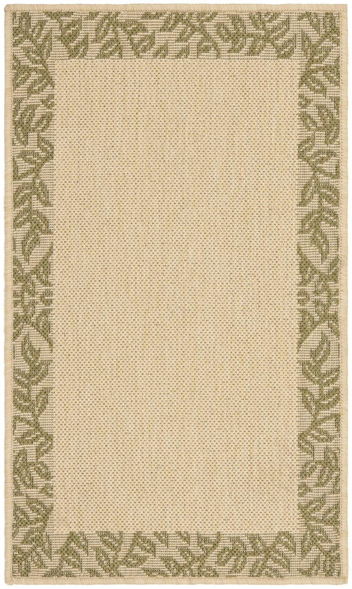 Safavieh Courtyard Power Loomed Latex Backing Rugs In Natural / Green