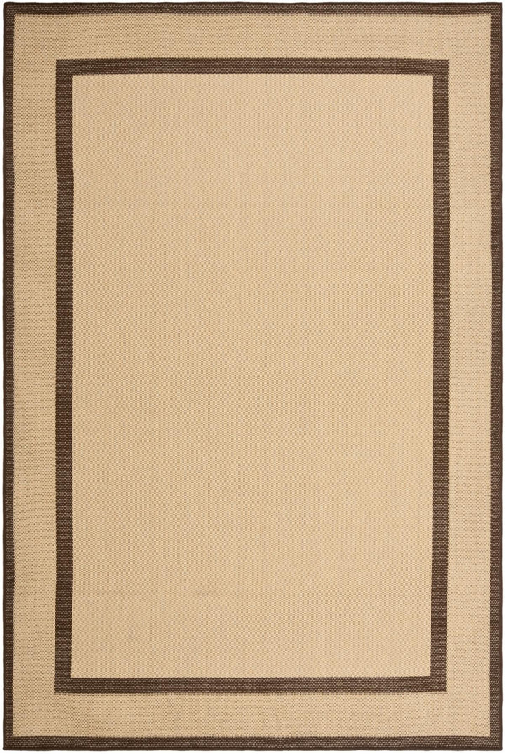 Safavieh Courtyard Power Loomed Latex Backing Rugs In Natural / Chocolate