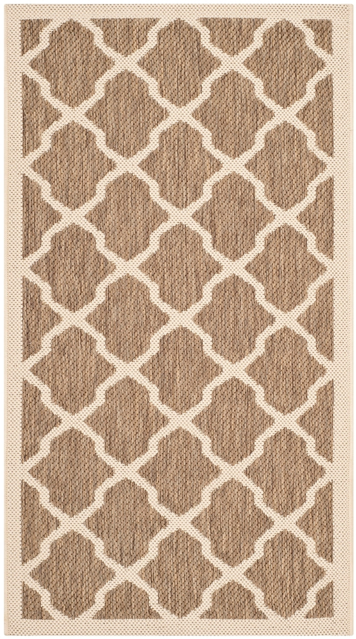 Safavieh Courtyard Power Loomed Latex Backing Rugs In Brown / Bone