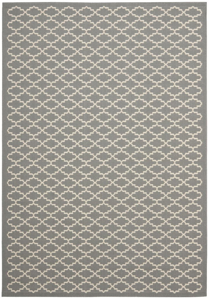 Safavieh Courtyard Power Loomed Latex Backing Rugs In Anthracite / Beige