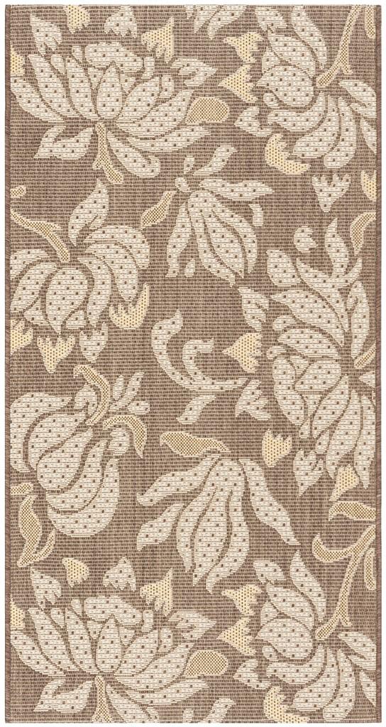 Safavieh Courtyard Power Loomed Latex Backing Rugs In Light Chocolate / Cream