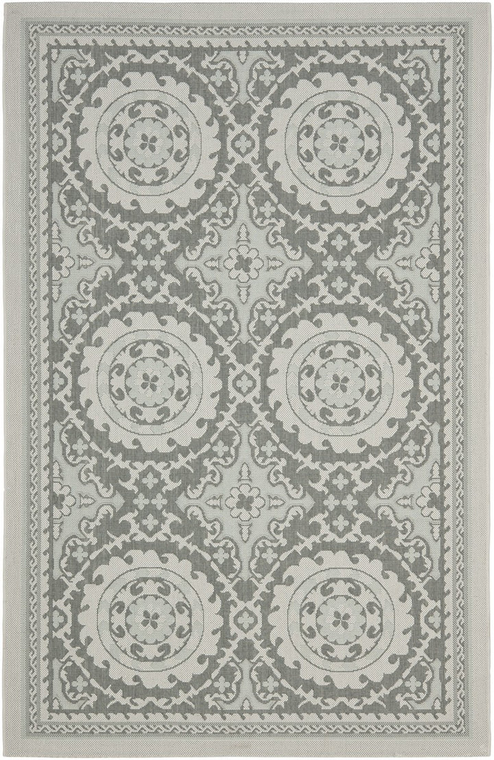 Safavieh Courtyard Power Loomed Latex Backing Rugs In Light Grey / Anthracite