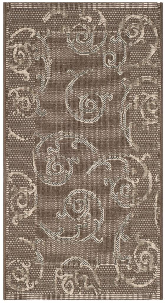 Safavieh Courtyard Power Loomed Latex Backing Rugs In Dark Beig / Beige