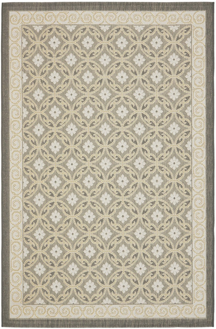 Safavieh Courtyard Power Loomed Latex Backing Rugs In Anthracite / Light Grey