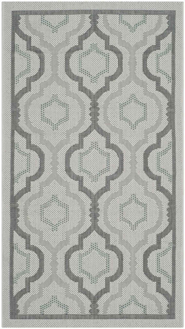 Safavieh Courtyard Power Loomed Latex Backing Rugs In Light Grey / Anthracite
