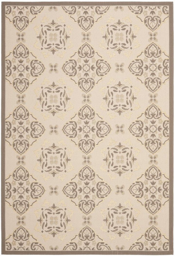 Safavieh Courtyard Power Loomed Latex Backing Rugs In Beige / Dark Beig