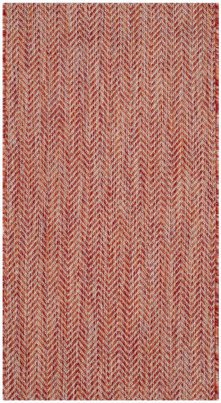 Safavieh Courtyard Power Loomed Latex Backing Rugs In Red / Beige