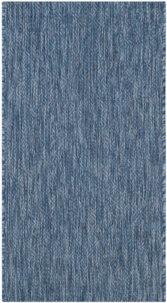 Safavieh Courtyard Power Loomed Latex Backing Rugs In Navy / Navy