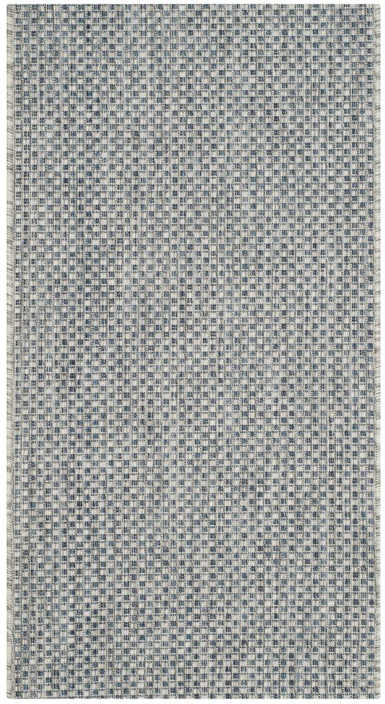 Safavieh Courtyard Power Loomed Latex Backing Rugs In Grey / Navy