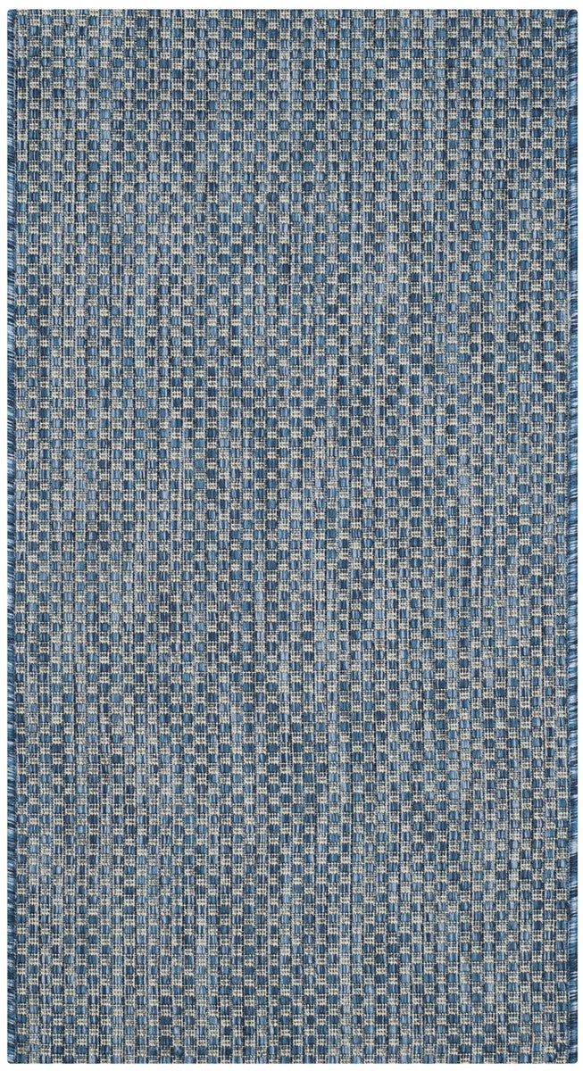 Safavieh Courtyard Power Loomed Latex Backing Rugs In Navy / Grey