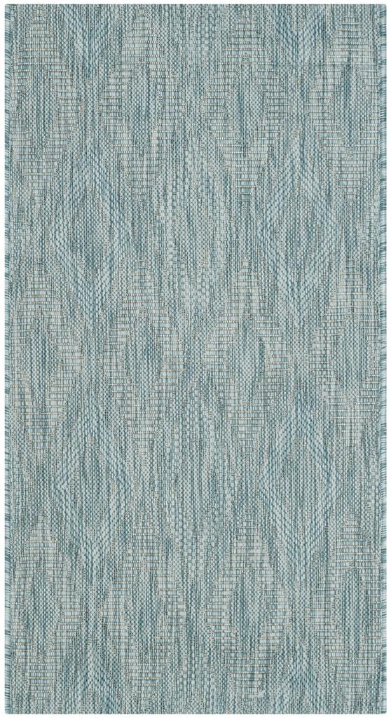 Safavieh Courtyard Power Loomed Latex Backing Rugs In Aqua / Aqua