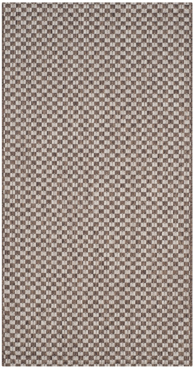 Safavieh Courtyard Power Loomed Latex Backing Rugs In Light Brown / Light Grey