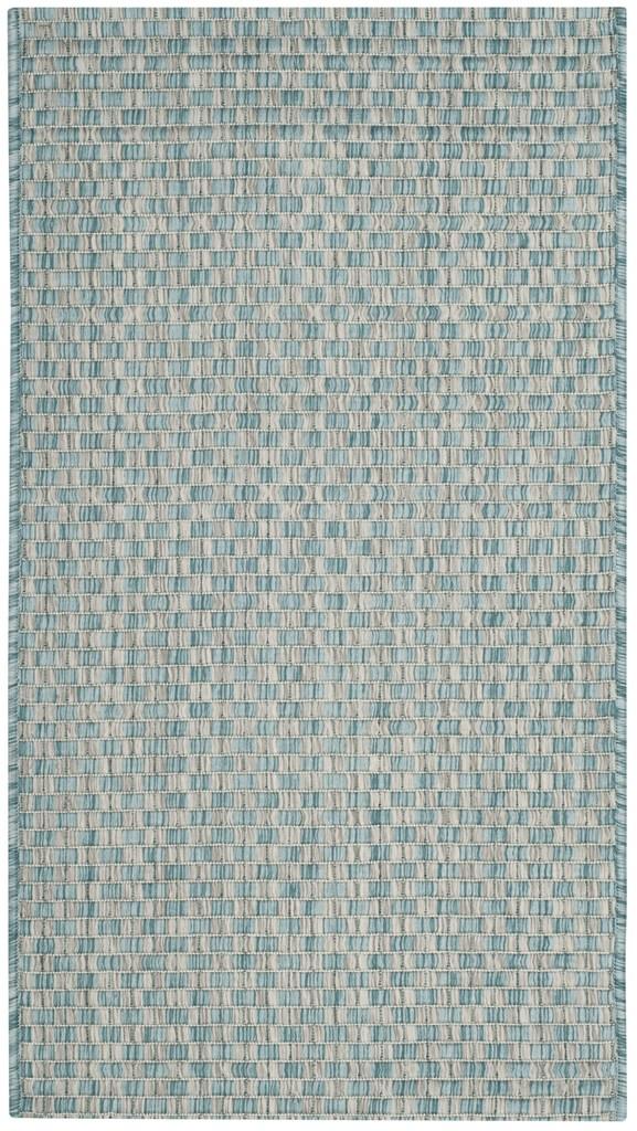 Safavieh Courtyard Power Loomed Latex Backing Rugs In Light Blue / Light Grey