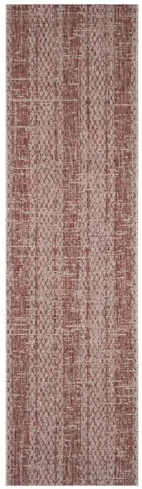 Safavieh Courtyard Power Loomed Latex Backing Rugs In Light Beige / Terracotta