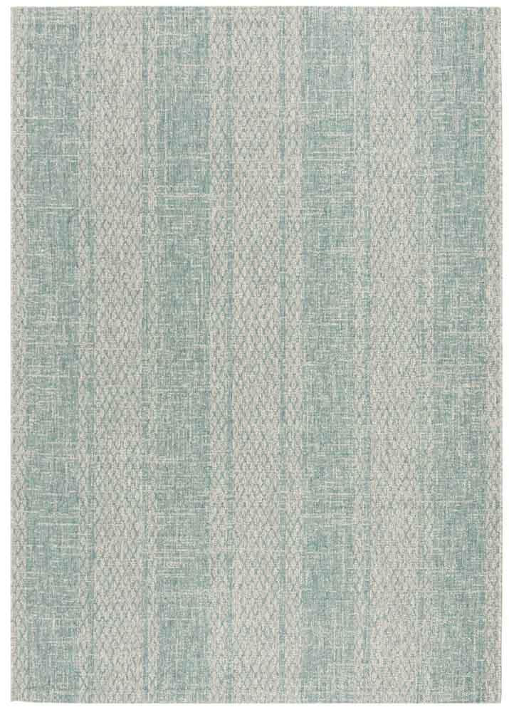 Safavieh Courtyard Power Loomed Latex Backing Rugs In Light Grey / Aqua