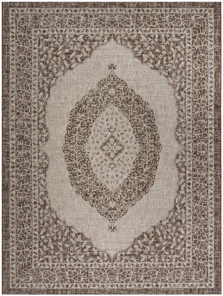 Safavieh Courtyard Power Loomed Latex Backing Rugs In Light Beige / Light Brown