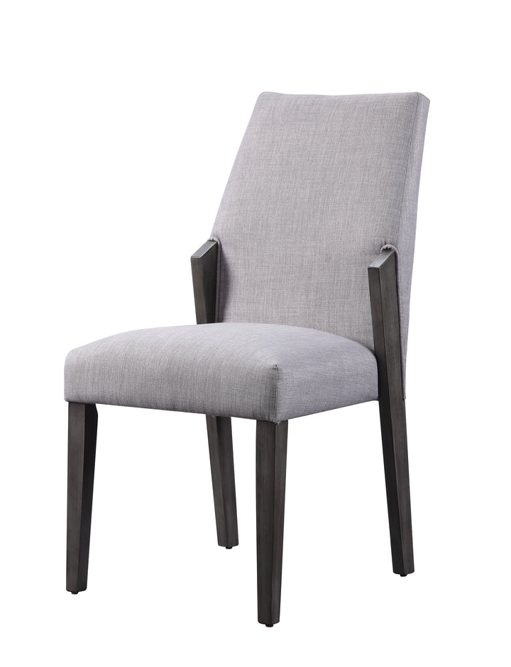 ACME Belay (Bernice) Side Chair (Set-2), Fabric & Gray Oak