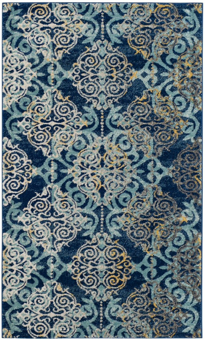 Safavieh Evoke Power Loomed Jute Backing Rugs In Royal / Light Blue