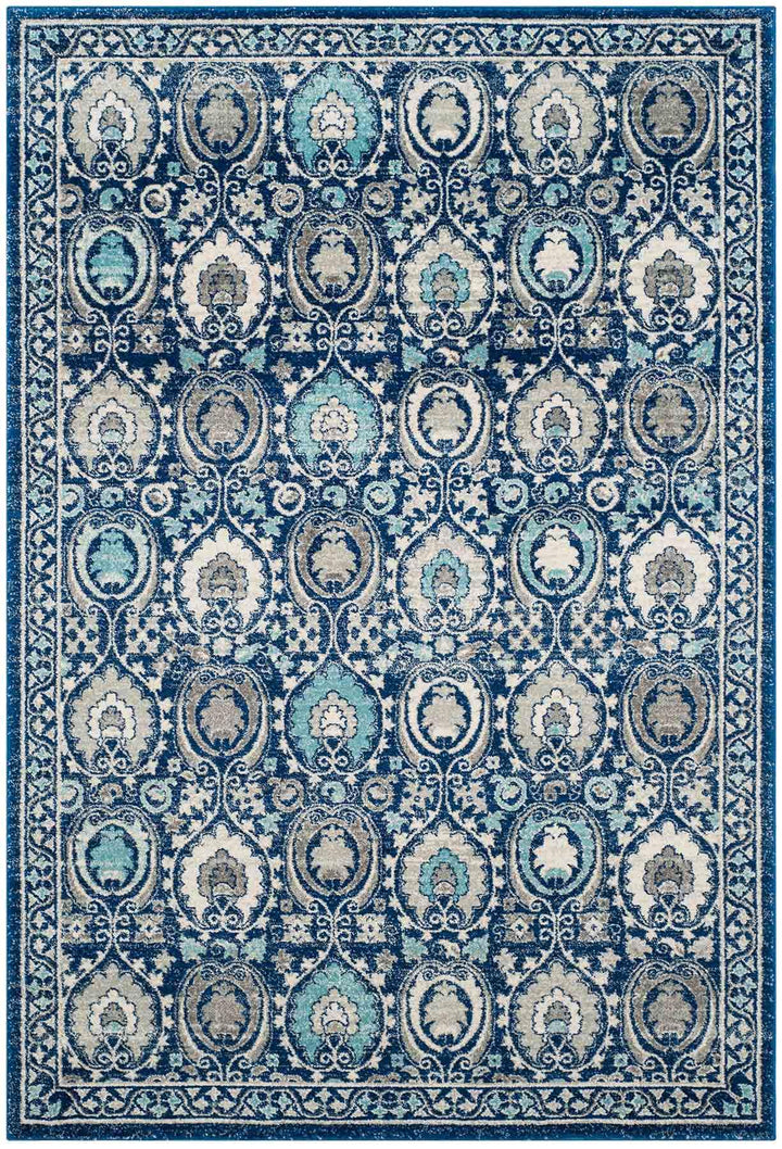 Safavieh Evoke Power Loomed Jute Backing Rugs In Blue / Ivory