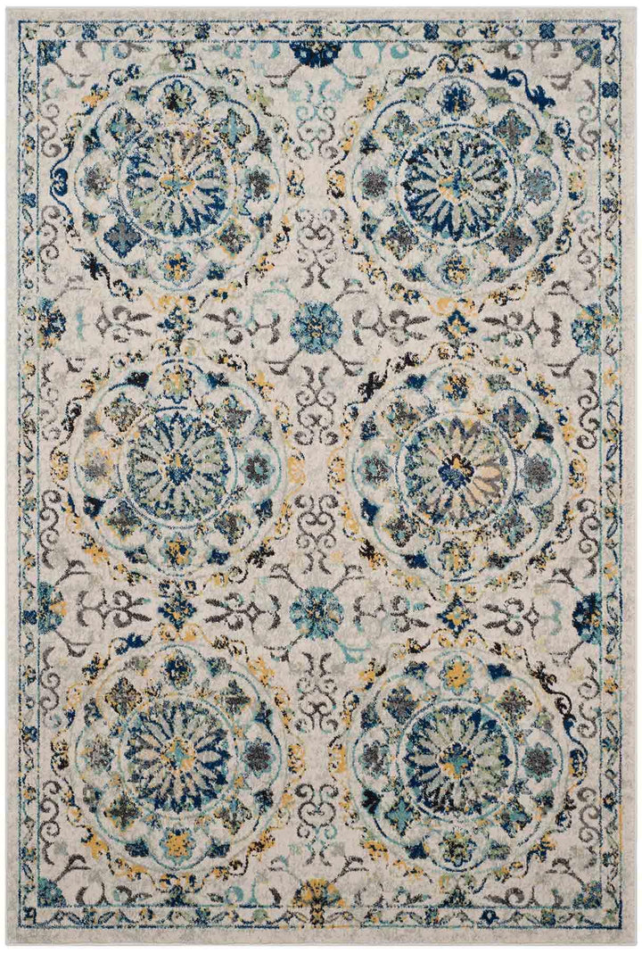 Safavieh Evoke Power Loomed Jute Backing Rugs In Ivory / Blue