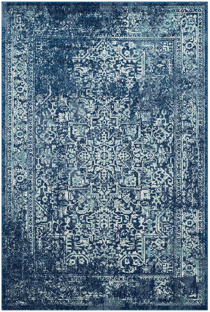 Safavieh Evoke Power Loomed Jute Backing Rugs In Navy / Ivory