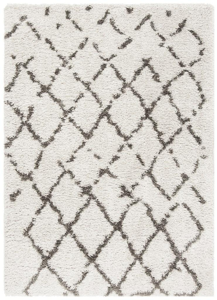 Safavieh Flokati Shag 900 Power Loomed Latex Backing Rugs In Silver / Charcoal