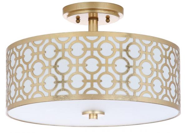 Safavieh Vera Chain-Link 3 Light 15.5-Inch Dia Gold Flush Mount