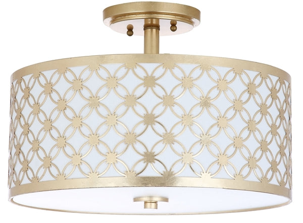 Safavieh Hutch 3 Light 16-Inch Dia Gold Flush Mount