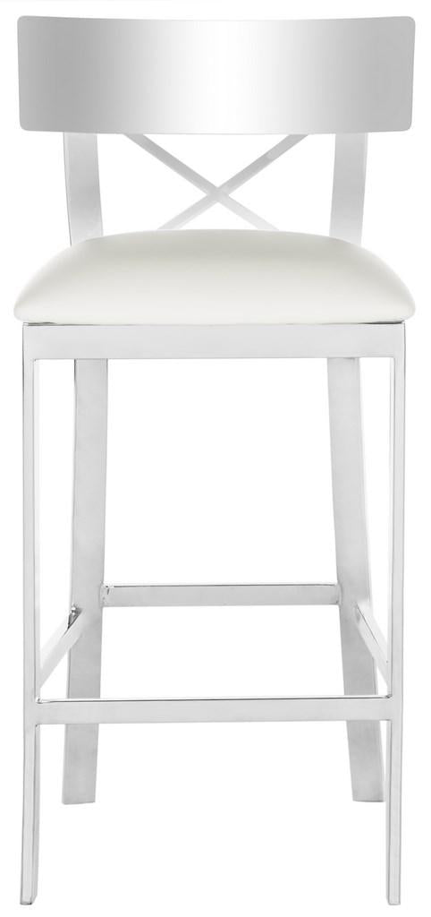 Safavieh Zoey 35''H Stainless Steel Cross Back Counter Stool