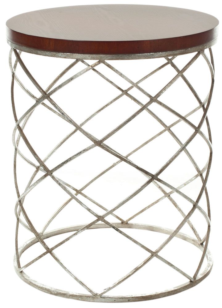 Safavieh Phoebe Silver Ribboned Round Top Accent Table