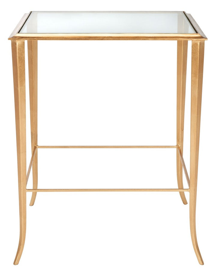 Safavieh Tory Gold Foil Glass Top Accent Table