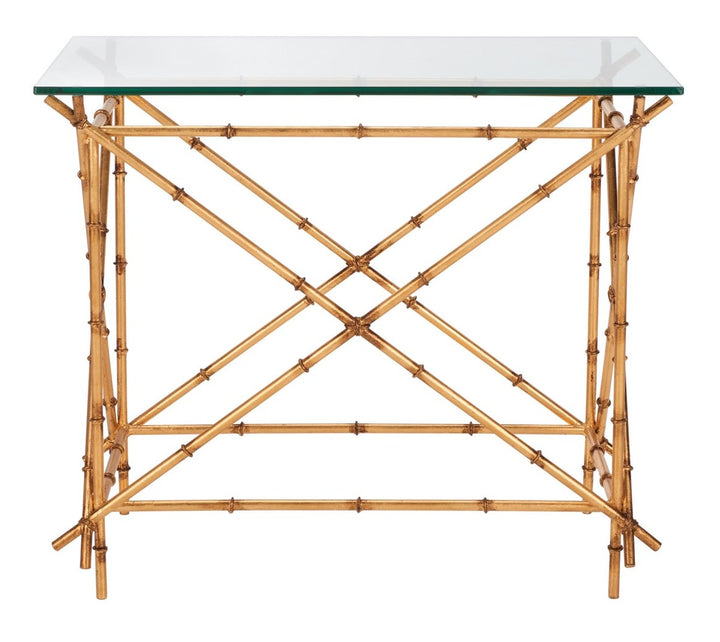 Safavieh Mark Crisscrossed Gold Accent Table