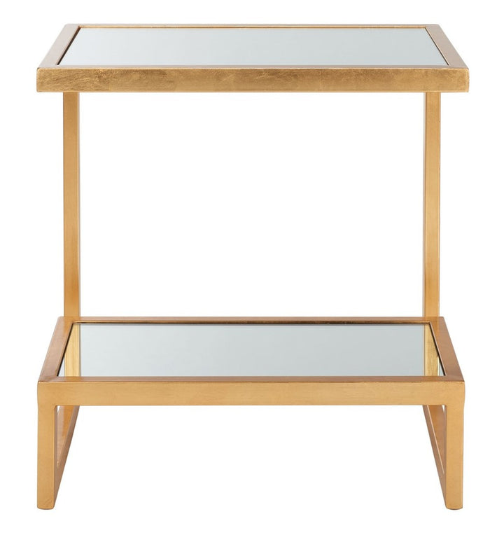 Safavieh Kennedy Mirror Top Gold Accent Table